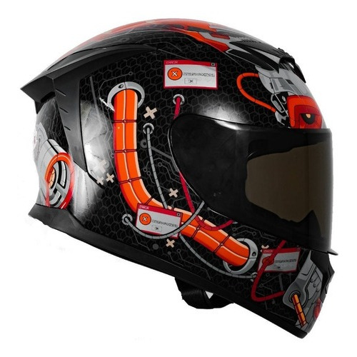 Casco Kov Sparta Error Rojo/ Gris Cerrado De Moto Color Rojo Tamaño del casco M (57-58 cm)