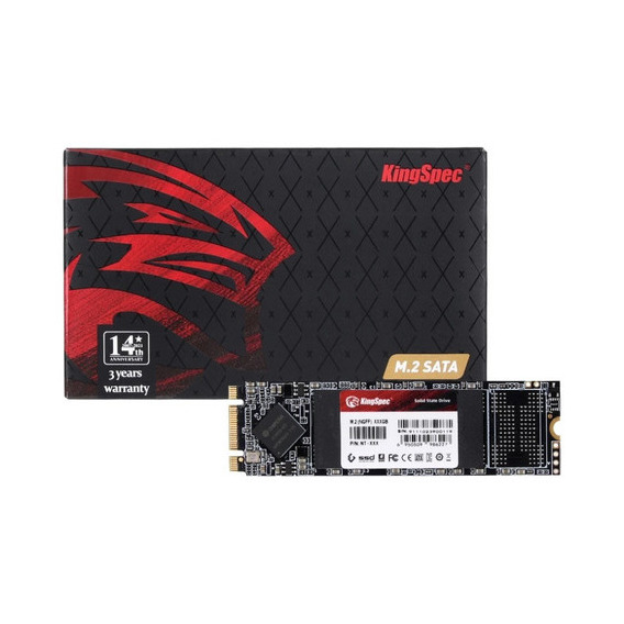 Unidad de disco sólido Kingspec M.2 Sata de 256 GB, 80 mm x 22 mm x 3,2 mm, color negro