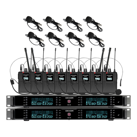 Microfonos Gc Gc08t Solapa, Cintillo Inalambricos 8 Canales