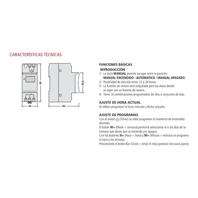 Timer Reloj Digital Programable Para Riel Din Luz Desing