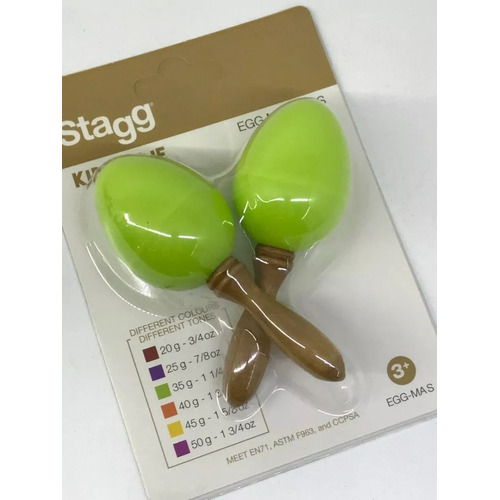 Stagg Segms Maracas Mango Corto Por Par Color Verde