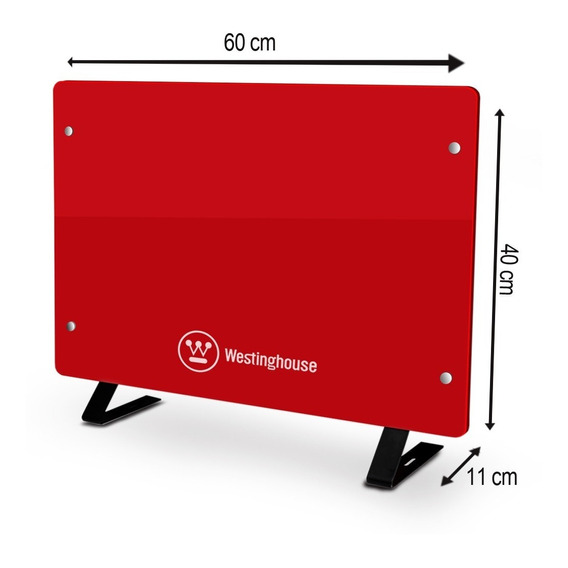 Vitrocalefactor Westinghouse 2000w Estufa De Vidrio Templado Color Rojo