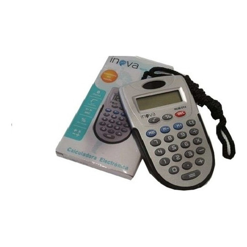 Calculadora Mini Portátil De Escritorio 8 Dígitos Inova 014 Color Gris