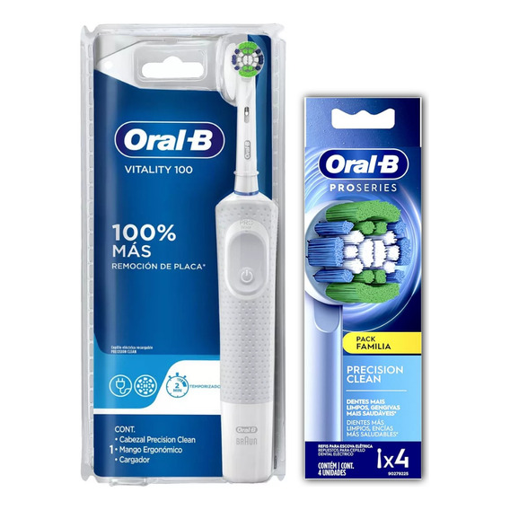 Oral-b Vitality 100 cepillo dental eléctrico + 4 cabezales