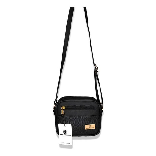 Bolso Pequeño Cruzado Manos Libres Dama Mujer Karla Chacon Color Negro