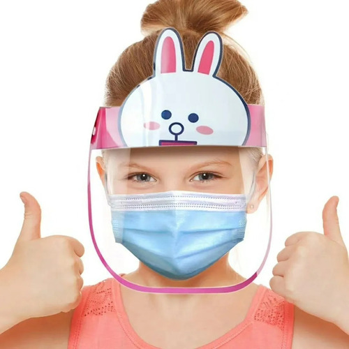 Careta Protectora Facial Infantil Niñas Y Niños 12pz Color Amarillo