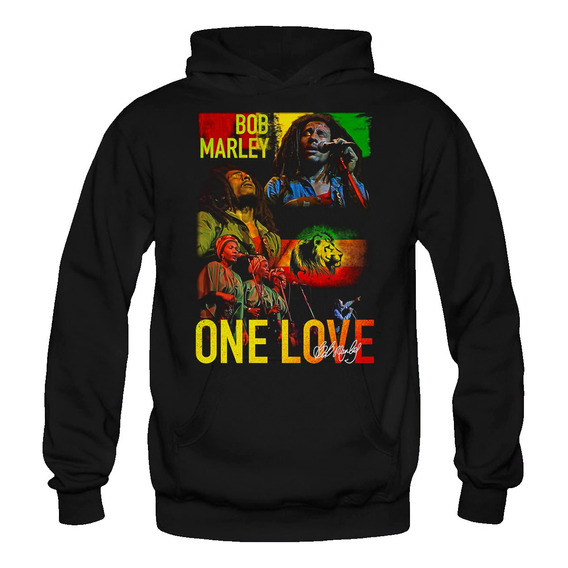 Polerón Canguro Bob Marley, One Love, Diseños, Elije El Tuyo