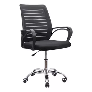 Silla De Escritorio Boen Bgy0828 Ergonómica  Negra Con Tapizado De Mesh