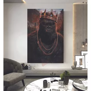 Cuadro King Kong Mafia Corona Canvas Grueso  90x60cm