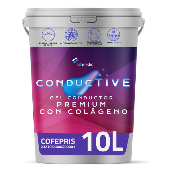 Gel Conductor C/ Colágeno Facial Corporal 10 Litros Cofepris