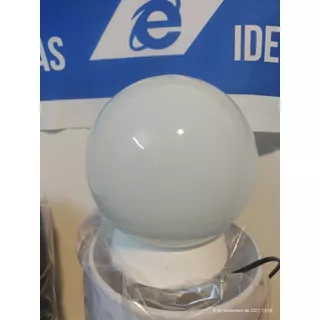 Aplique Base Pvc Globo De 10x18 Blanco Opal Más Led F 10 W 