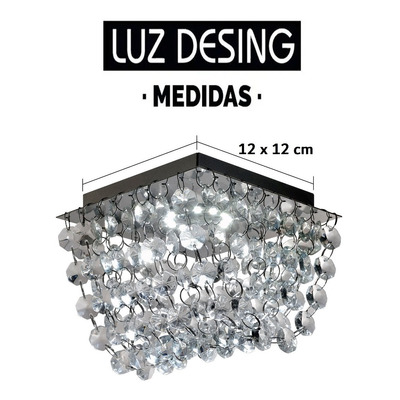 Plafon Cairel Cristal Con Led 7w Deco Luz Desing