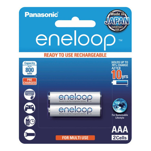 Pila Panasonic Recargable Eneloop Aaa Con 2 Unidades 800 Mah