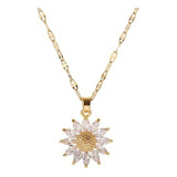 Collar De Girasol Chapado En Oro De Para Mujer Color Dorado