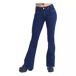 Mohicano Jeans Modelo 3257 Flare Azul Clásico Cintura Alto