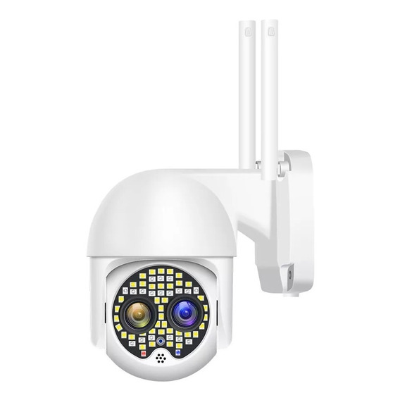 Camara Doble Lente Exterior Audio Wifi Gran Aumento+ 59 Leds Blanco