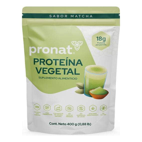 Proteina Vegetal (matcha 400 G) Pronat Sabor Matcha