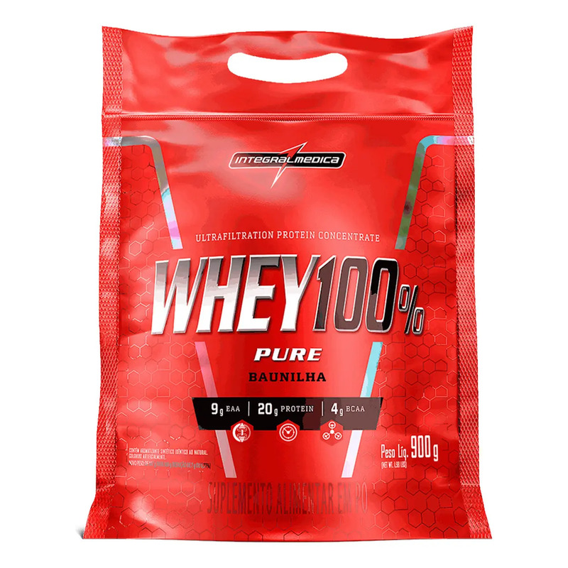 Proteína Integralmédica Whey 100% Pure em pó sabor Baunilha x 900g