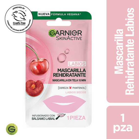 Mascarilla Labios Garnier Skin Active Cherry Rehidratante Momento de aplicación Día Noche Tipo de piel Todo tipo de piel