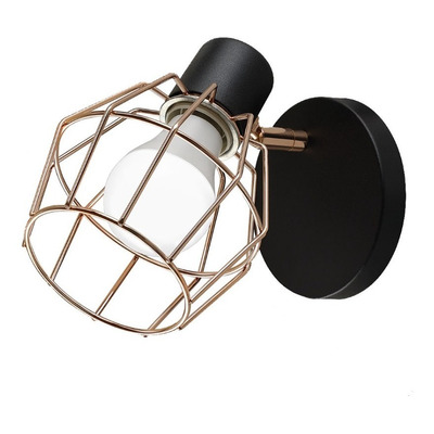 Aplique 1 Luz Diamante Negro Con Cromo Vintage Apto Led E27