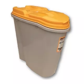 Container Dispenser Pote Ração 40 L (18 Kg) Tampa Pressão Cor Laranja Liso