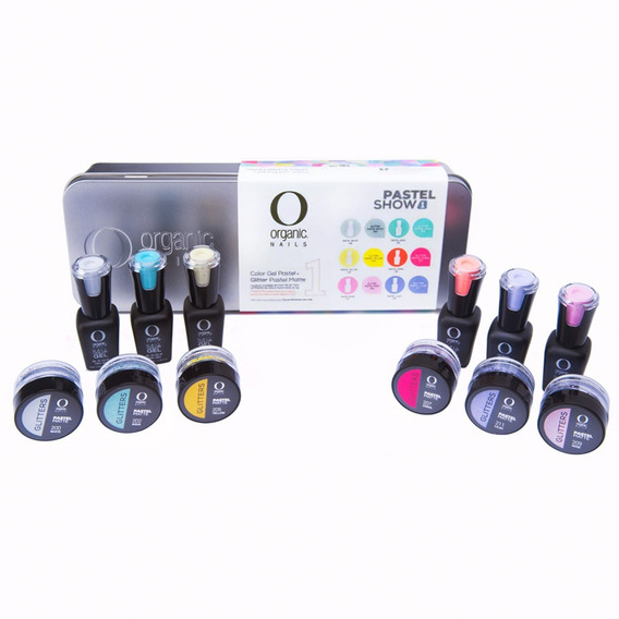 Coleccion Pastel Show 1 Color Gel Y Glitter Organic Nails