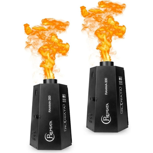 Par Maquinas De Fuego Fiamma Dmx 200w Lanza Llamas Premiata Color Negro