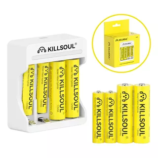 Cargador Pilas Killsoul® Con Baterías Recargables 4 Aa/4 Aaa