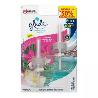 Glade Aceites Naturales Flores Tropicales Y Coco - 6 Reps!