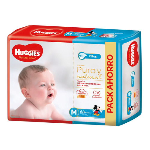 Pañales Huggies Natural Care para ellos  M