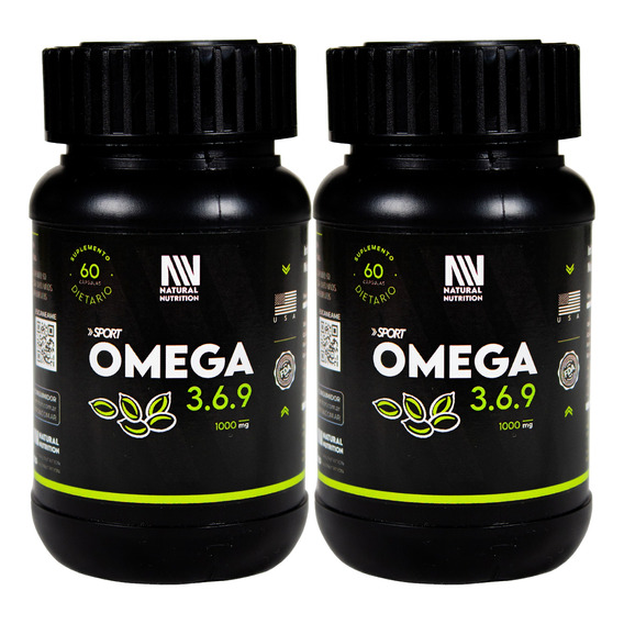 Natural Nutrition Kit X2 Omega 3 6 9 Sport Suplemento Local