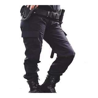 Pantalón Táctico Policía Ripstop Antidesgarro Negro