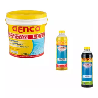 Kit Cloro  Genco 3 Em 1 + Clarificante 1l+algicida 1l