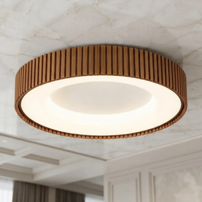 Plafon Led Moderno Nova 45w 809250ma Ø50 C/control Madera Madera
