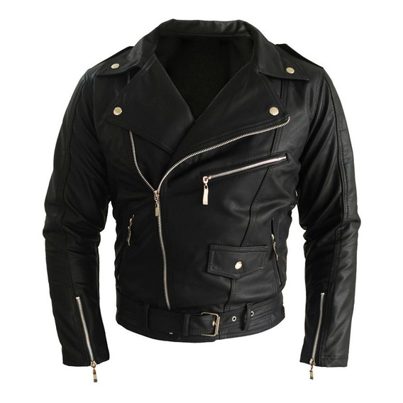 Chamarra Para Hombre Biker Chaqueta De Cuero Sintètico 