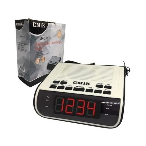 Radio Alarma Fm/am Con Reloj Digital Mk-208 Cmik