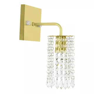 Arandela Luminaria Cyk Cristal Acrilico Quadrada Dourada Cor Dourado Voltagem 110v/220v