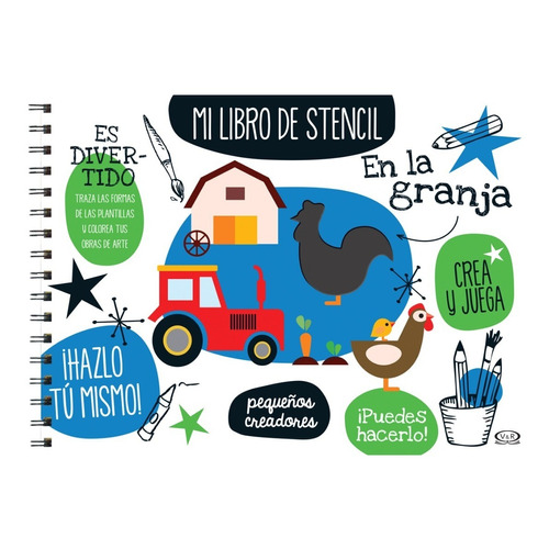 En La Granja - Mi Libro De Stencil, de No Aplica. Editorial V&R, tapa tapa blanda en español, 2020