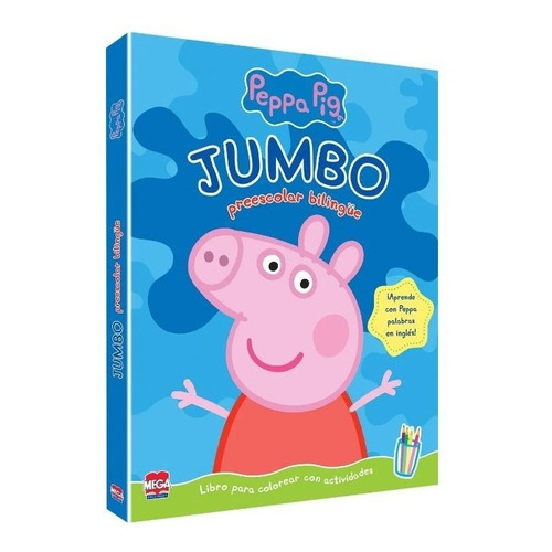 Libro Jumbo Peppa Pig Preescolar Bilingue Ingles Español