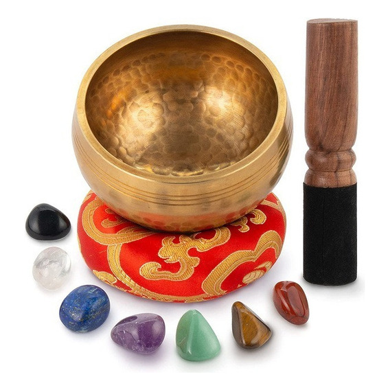 Juego De Cuencos Tibetanos De Meditación Y Piedra Chakra