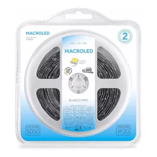 Tira Led Macroled B300-fw12 5050 Blanca Fría 12v Ip20