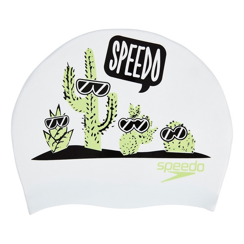 Gorra Natación Speedo Junior Slogan Niños Silicona Color Cactus Tamaño U