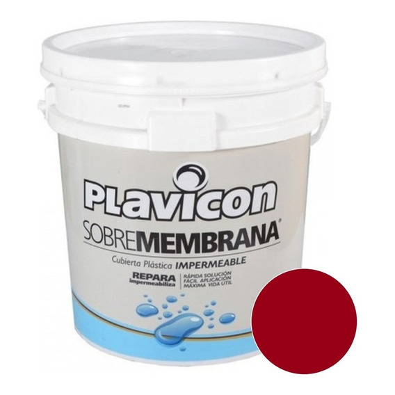 Plavicon Sobremembrana Impermeabilizante Para Techos 20k Color Rojo