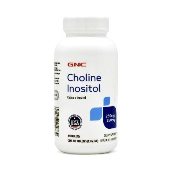 Choline E Inositol 250 Mg - Gnc - 100 Tabletas Sabor Sin sabor
