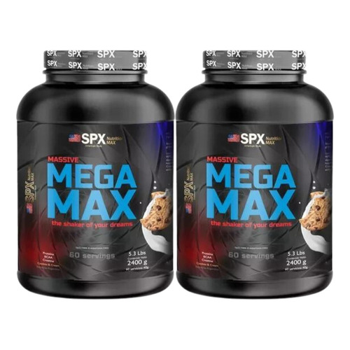 Spx Mega Max Super Concentrado Proteico Cookies And Cream Con Bcaa Creatina 2,4kg Pack X2