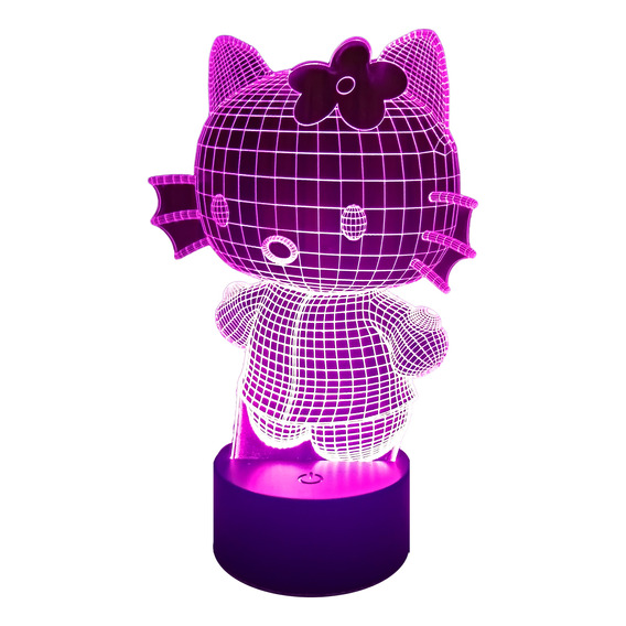 Hello Kitty Lámpara Led 3d 7 Colores En Uno