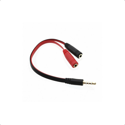 Splitter Adaptador Jack 3.5mm Divisor De Audio Y Microfono Color Rojo/negro