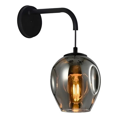 Aplique Astrid Fume Apto Led E27 Ldc2706-n Luz Desing Fumé