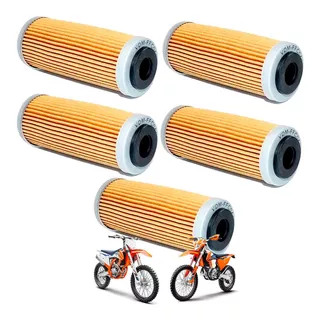 Filtro Óleo 5 Unidades Ktm Excf 250 2014/2023 350 2012/2022