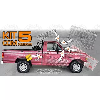 Kit 5 Adesivo Ford F-1000 4x4 Parabrisa Carroceria Motor Mwm